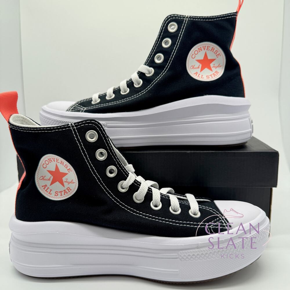 Converse CTAS Move Hi Black Pink Kids 5.5 Womens 7 NIB